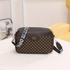 Vintage Square Shoulder Bag with Wide Strap