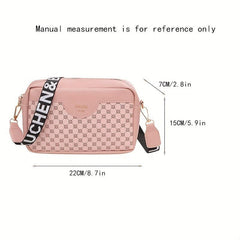 Vintage Square Shoulder Bag with Wide Strap