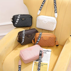 Vintage Square Shoulder Bag with Wide Strap