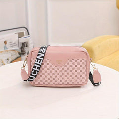Vintage Square Shoulder Bag with Wide Strap