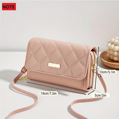 Quilted Pipping Zipper Mini Shoulder Purse Double Zipper Shoulder Bag