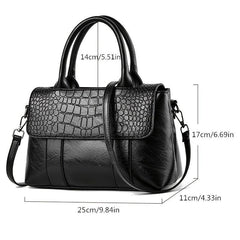 Women's Leather Crocodile Shoulder Bag Crossbody Handbag