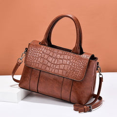 Women's Leather Crocodile Shoulder Bag Crossbody Handbag