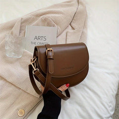 Vintage Saddle Bag Faux Leather Flap Purse Small Shoulder Crossbody
