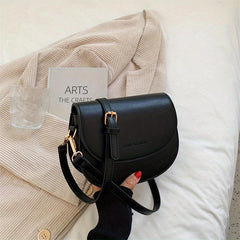 Vintage Saddle Bag Faux Leather Flap Purse Small Shoulder Crossbody
