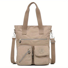 Large Capacity Shoulder Bag Letter Patch Decor Tote Bag