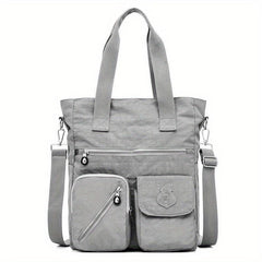 Large Capacity Shoulder Bag Letter Patch Decor Tote Bag