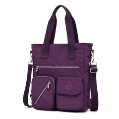 Large Capacity Shoulder Bag Letter Patch Decor Tote Bag