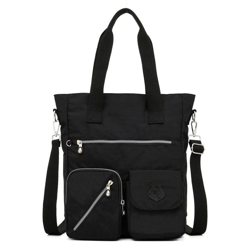 Large Capacity Shoulder Bag Letter Patch Decor Tote Bag