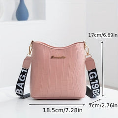 Stone Embossed Crossbody Bag Mini Shoulder Bag Bucket Purses