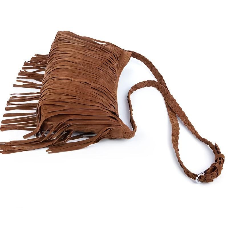 Fringe Suede Hobo Bag Vintage Tassel Crossbody Bag