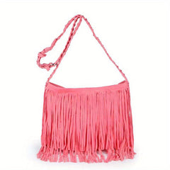Fringe Suede Hobo Bag Vintage Tassel Crossbody Bag