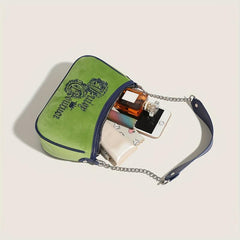 Y2K Vintage Letter Embroidery Baguette Bag Underarm Purse