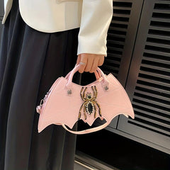 Gothic Bat Shaped Novelty Bag Handbag & Shoulder Purse For Halloween