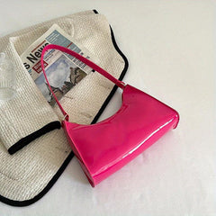 Glossy Baguette Bag Candy Shoulder Underarm Purse
