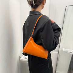 Glossy Baguette Bag Candy Shoulder Underarm Purse