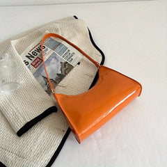 Glossy Baguette Bag Candy Shoulder Underarm Purse