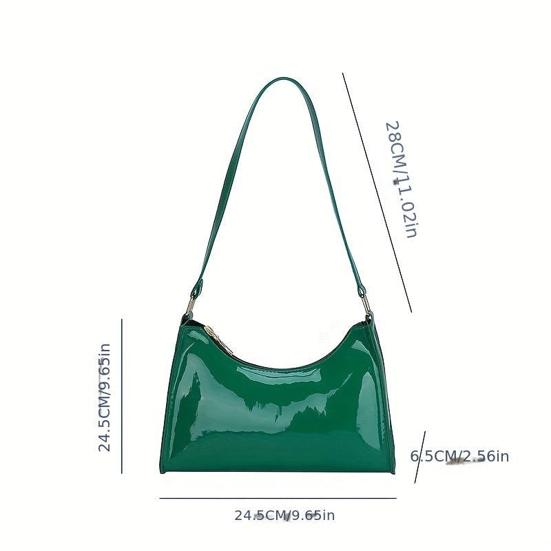 Glossy Baguette Bag Candy Shoulder Underarm Purse