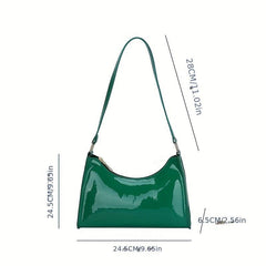 Glossy Baguette Bag Candy Shoulder Underarm Purse