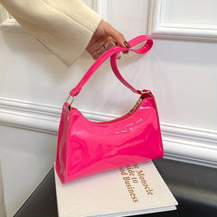 Glossy Baguette Bag Candy Shoulder Underarm Purse