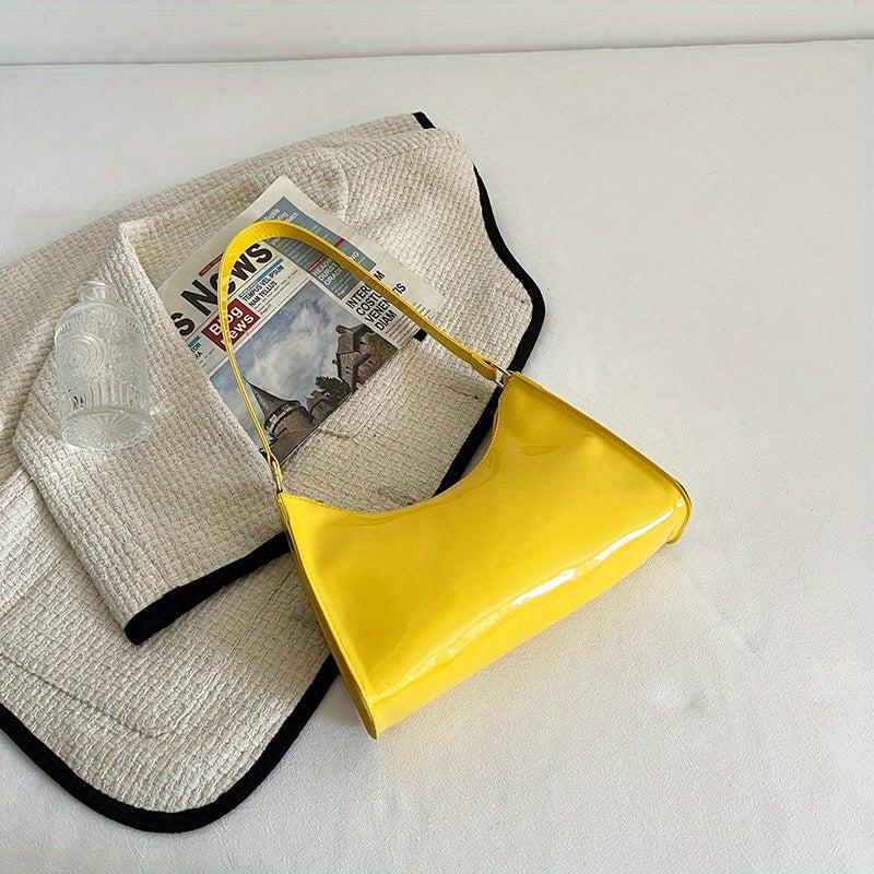 Glossy Baguette Bag Candy Shoulder Underarm Purse