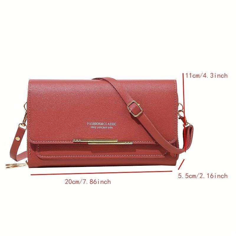 Minimalist Square Shoulder Bag with Detachable Strap