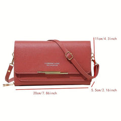 Minimalist Square Shoulder Bag with Detachable Strap