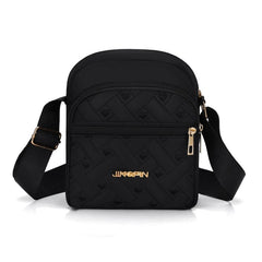 Heart Embroidery Crossbody Bag Women's Pocket Purse Nylon Shoulder B