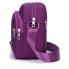 Heart Embroidery Crossbody Bag Women's Pocket Purse Nylon Shoulder B