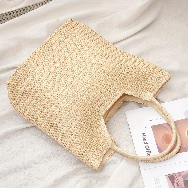 Straw Summer Beach Bag Women's Woven Tote Bag Large Capacity