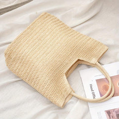 Straw Summer Beach Bag Women's Woven Tote Bag Large Capacity