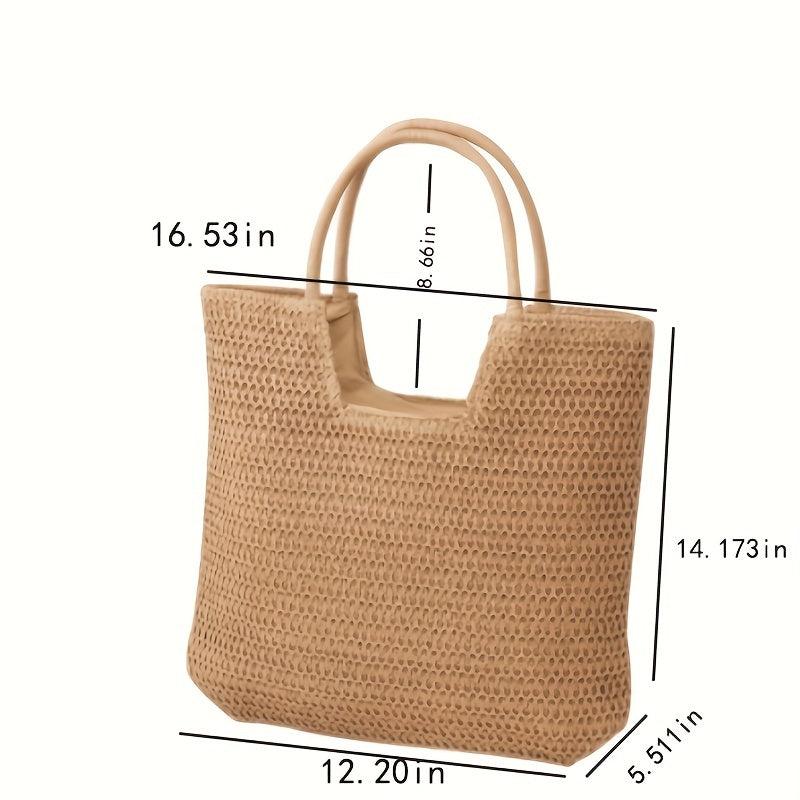 Straw Summer Beach Bag Women's Woven Tote Bag Large Capacity