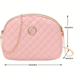 Argyle Pattern Chain Bag Quilted Shoulder Women's Purse
