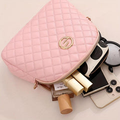 Argyle Pattern Chain Bag Quilted Shoulder Women's Purse
