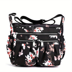 Large Capacity Nylon Shoulder Bag Zipper Stylish Crossbody Bag