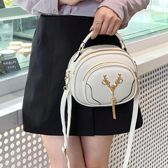 Small Crossbody Bag Metal Deer Tassel Shoulder Purse