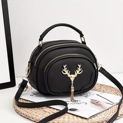 Small Crossbody Bag Metal Deer Tassel Shoulder Purse