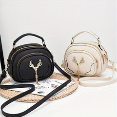 Small Crossbody Bag Metal Deer Tassel Shoulder Purse