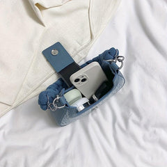 Chic Denim Underarm Bag with Twisted Strap