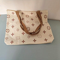 Cartoon Pattern Shoulder Bag Canvas Handbag Women's Storage Bag