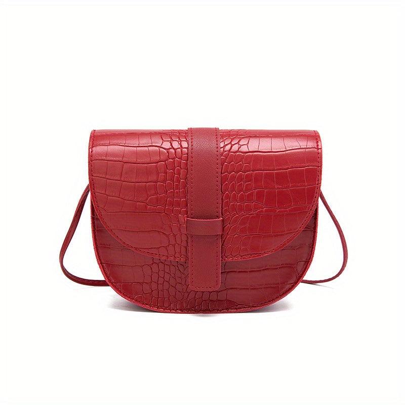 Crocodile Print Casual Shoulder Bag Waterproof PU Leather Crossbody Bag