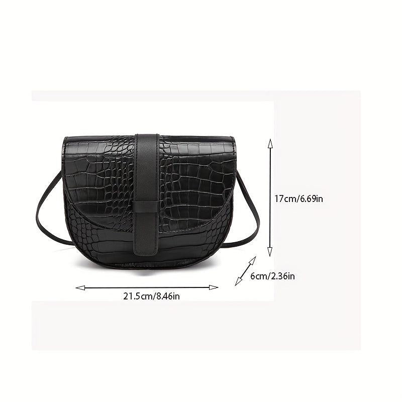Crocodile Print Casual Shoulder Bag Waterproof PU Leather Crossbody Bag