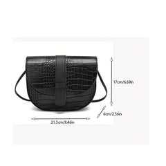 Crocodile Print Casual Shoulder Bag Waterproof PU Leather Crossbody Bag