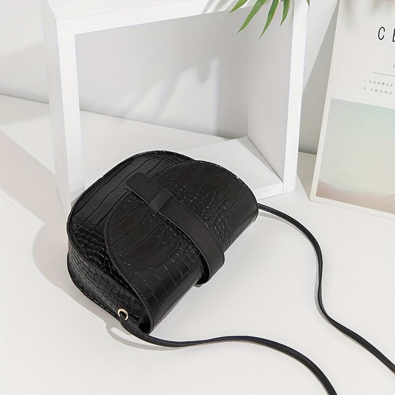 Crocodile Print Casual Shoulder Bag Waterproof PU Leather Crossbody Bag