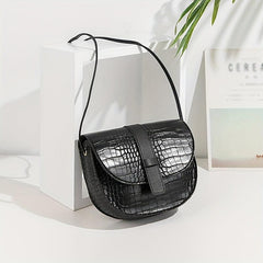 Crocodile Print Casual Shoulder Bag Waterproof PU Leather Crossbody Bag