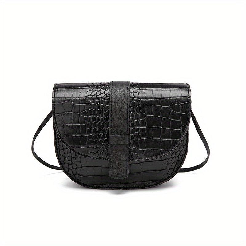 Crocodile Print Casual Shoulder Bag Waterproof PU Leather Crossbody Bag