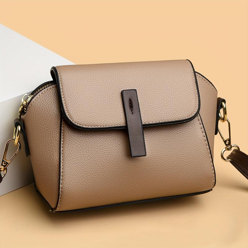 Vegan Leather Crossbody Bag Flap Shoulder Purse Women's Mobile Phone Bag