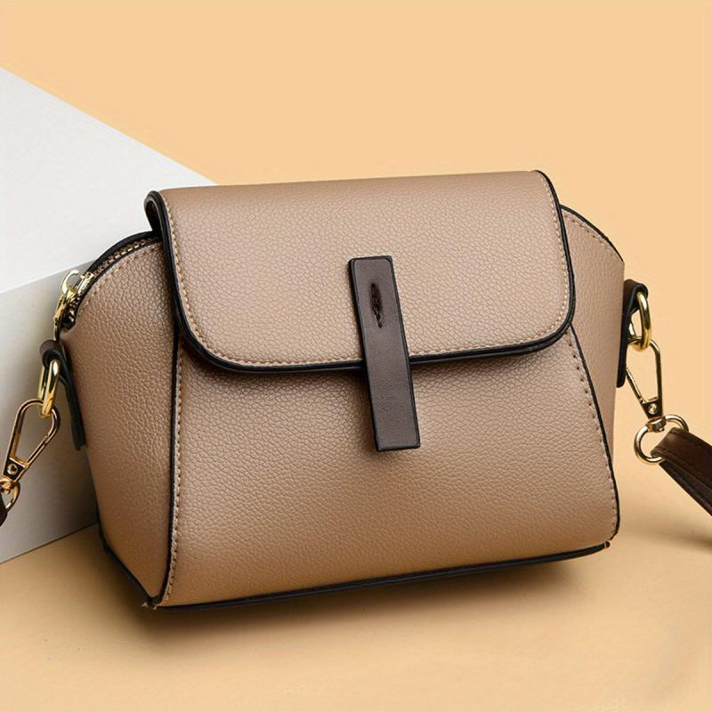 Vegan Leather Crossbody Bag Flap Shoulder Purse Women's Mobile Phone Bag