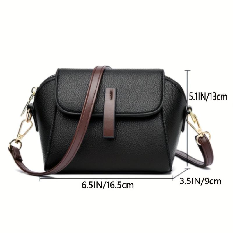 Vegan Leather Crossbody Bag Flap Shoulder Purse Women's Mobile Phone Bag