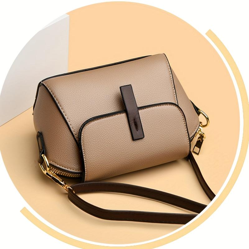 Vegan Leather Crossbody Bag Flap Shoulder Purse Women's Mobile Phone Bag